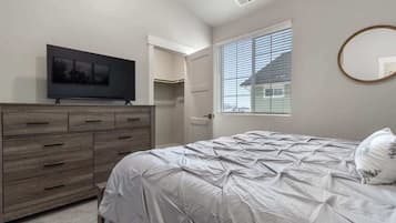 2 bedrooms, iron/ironing board, travel crib, WiFi