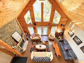 TV, fireplace - Butternut Lake Sunset Cabin (Butternut)