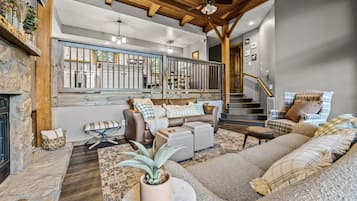 Smart TV, fireplace, video games, books