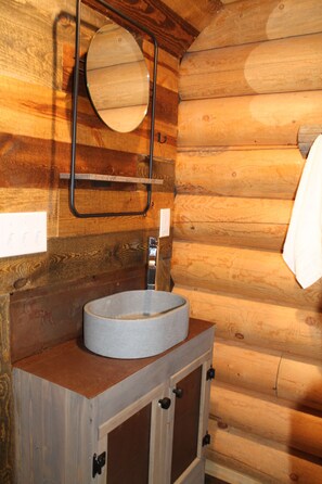 Shower, towels, soap, shampoo