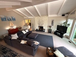 Smart TV, chimenea, videojuegos y reproductor de DVD 