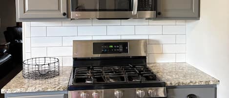 Microwave, oven, stovetop, dishwasher