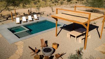 Piscine extérieure, piscine chauffée