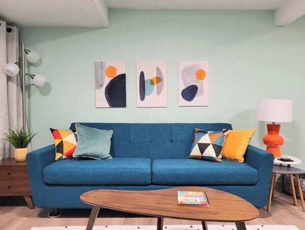 Smart TV, DVD player, books, music library