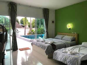 4 habitaciones, escritorio, wifi gratis y ropa de cama