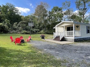 Outdoor dining - At Home Base I, 1 of 4 units. You'll feel right at home, 1/2 mile to Dreams Park (Milford)