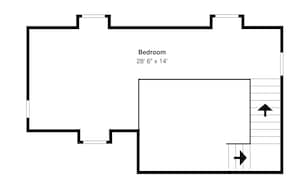A bedroom layout measuring 28' 6" x 14'.