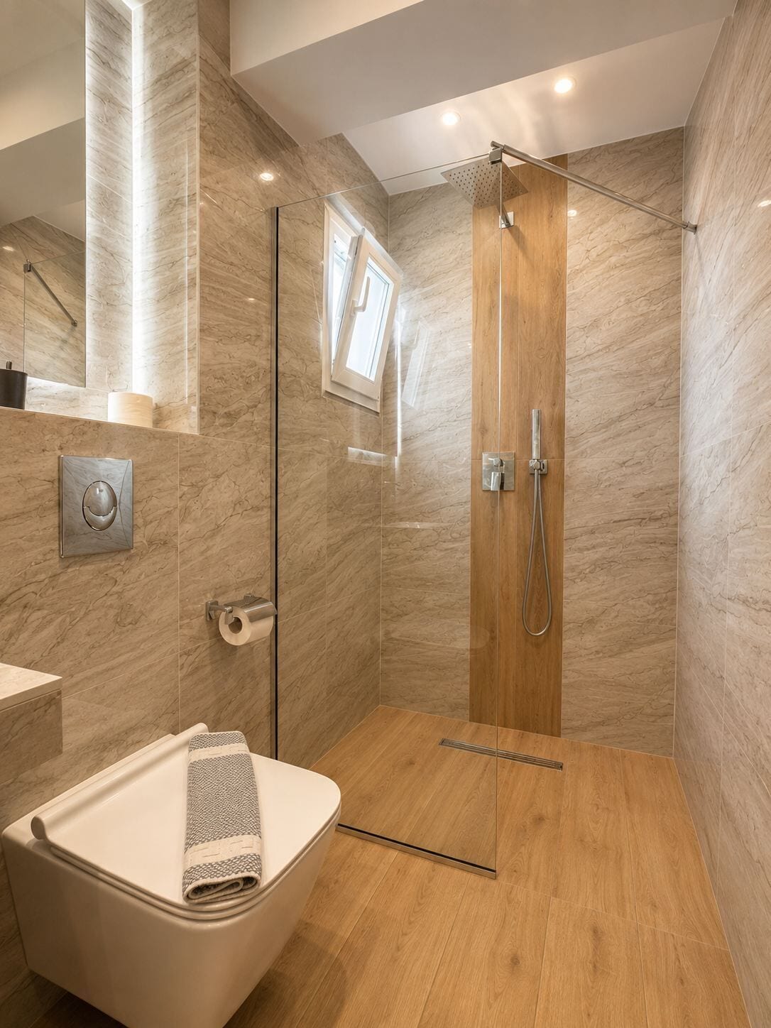 Familien-Dreibettzimmer | Badezimmer | Haartrockner, Hausschuhe, Handtücher, Shampoo