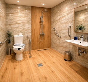 Economy Twin Room, 2 Twin Beds, Roll-in Shower | In-room safe, iron/ironing board, free WiFi, bed sheets