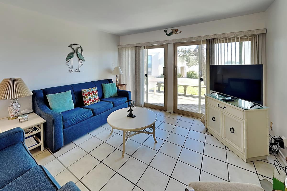 Condo, Multiple Beds, Patio (#11 - Pet Friendly) | Living area | TV, fireplace