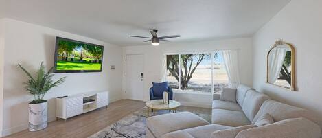 Smart TV, DVD player, books