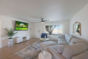 Smart TV, DVD player, books