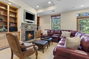 TV, fireplace, DVD player, stereo