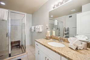 Condo, Multiple Beds (Oceanfront Gem: Elegant 3BR Condo in ) | Bathroom | Free toiletries