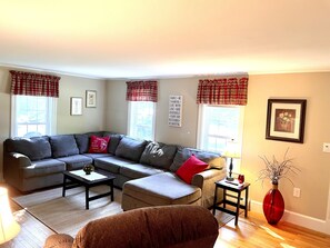 TV connectée, cheminée, chaîne hi-fi