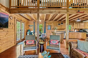 Smart TV, fireplace, video games, foosball