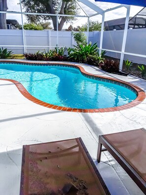 Outdoor pool, a heated pool - 3/2 Family Friendly Home with Heated Pool 4mi to Beaches/IMG/Blake Hospital (Bradenton)