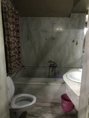 Combined shower/bathtub