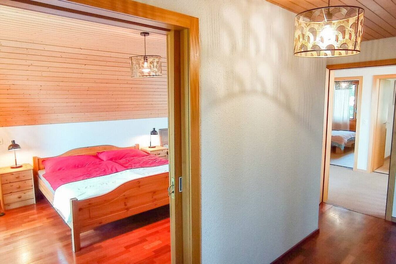 4 bedrooms, desk, iron/ironing board, travel cot