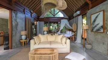 Comfort villa, 1 slaapkamer, uitzicht op zwembad | Woonkamer