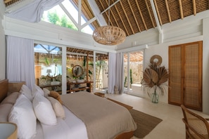Villa Design, 1 chambre, vue piscine | Draps en coton égyptien, literie de qualité supérieure