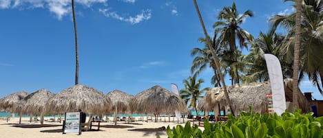 Sun loungers, beach towels