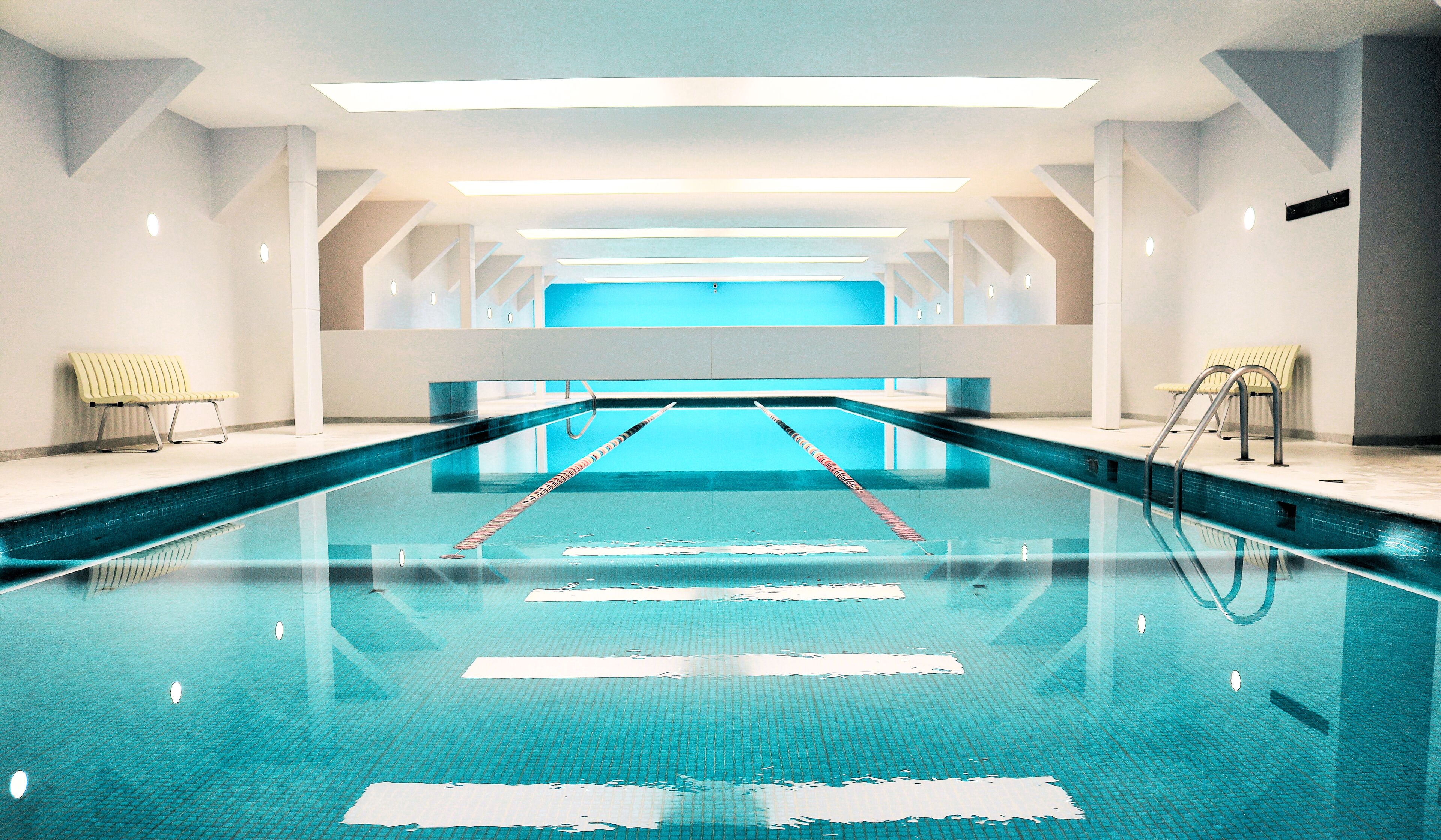 A heated pool, a lap pool