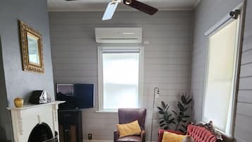 Smart TV, fireplace, video games, books