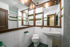 Ducha, secador de pelo, bidé y toallas