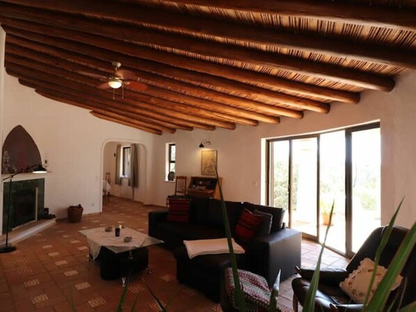 Televisión y chimenea 