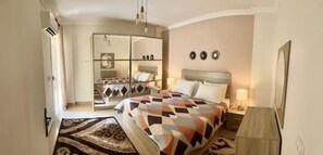 2 bedrooms, iron/ironing board, free WiFi, bed sheets - Cozy air conditioned in Madinaty, weekly discount (new cairo)