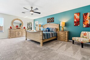 5 bedrooms, iron/ironing board, free cots/infant beds, travel cot