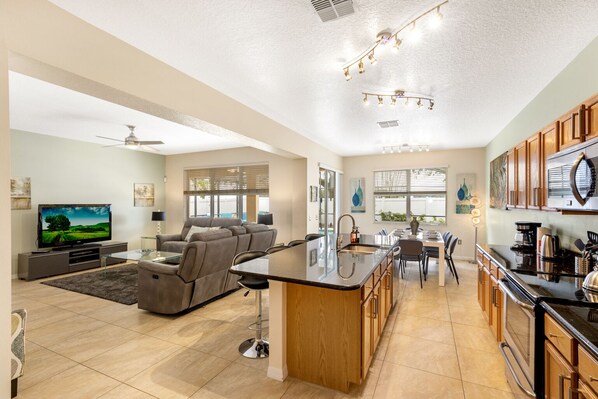 House | Private kitchen | Full-size fridge, microwave, oven, stovetop