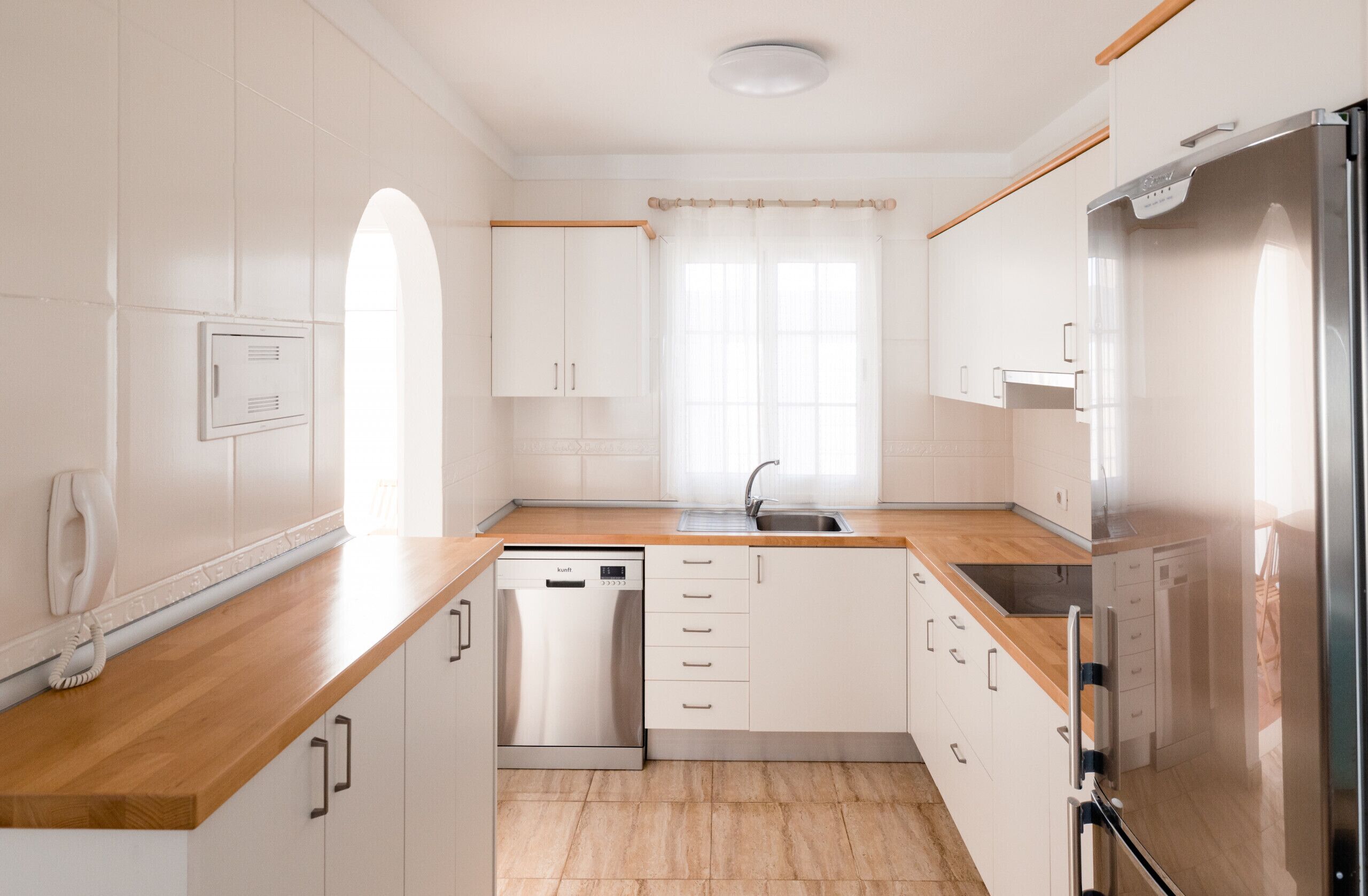 Fridge, microwave, dishwasher, coffee/tea maker