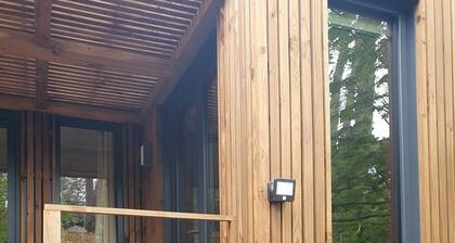 Comfortable wooden bungalow among the trees
