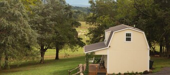 On farm cottage with mountain views.