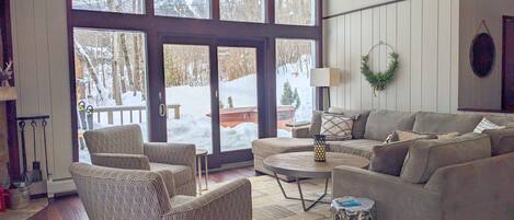 Smart TV, fireplace, video games