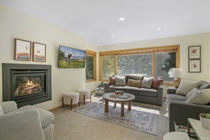 Smart TV, chimenea y reproductor de DVD 