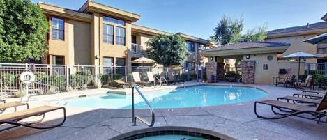 Outdoor pool, a heated pool