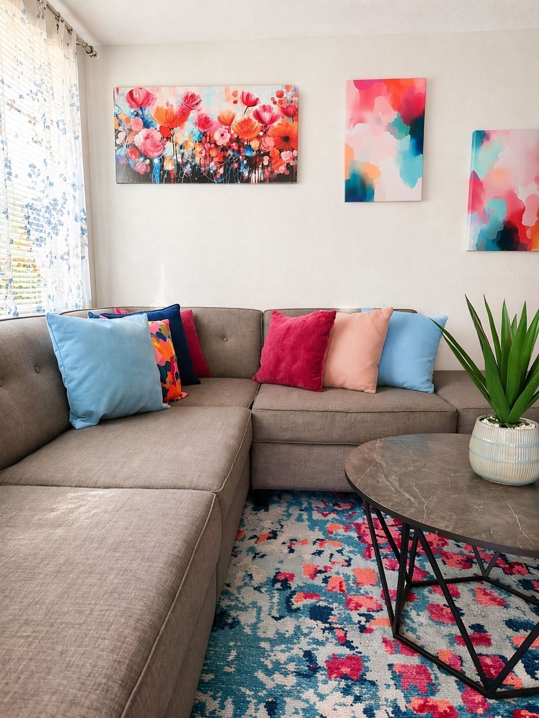 Settle into our stylish living room, offering comfortable sofas and a welcoming 