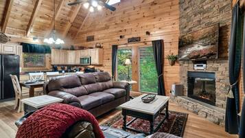 Smart TV, lareira, videogames, livros