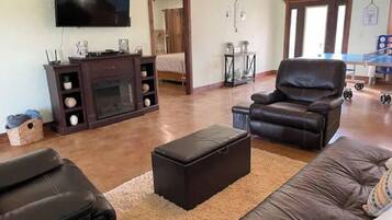 Smart TV, fireplace, table tennis