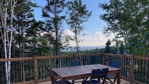 Outdoor dining - Dome #6 ocean view at Domaine Renard (Percé)