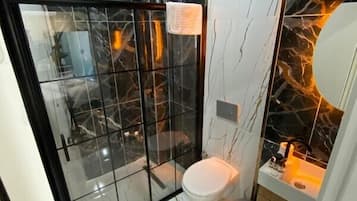 Dusche, Haartrockner, Handtücher