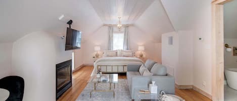 TV, fireplace, offices