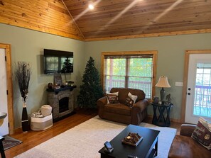 TV, fireplace, DVD player