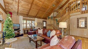 Televisión y chimenea