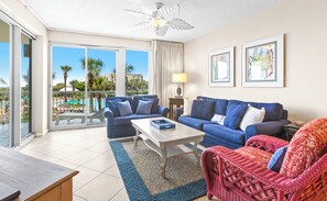 Smart TV, DVD player, books, video library