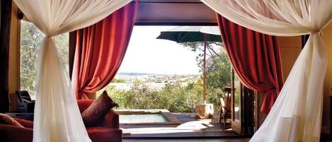 Vue depuis lâhĂ©bergement