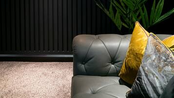 Romantic House, 1 King Bed (Entire Home) | Living area | 50-inch flat-screen TV with digital channels, TV, fireplace